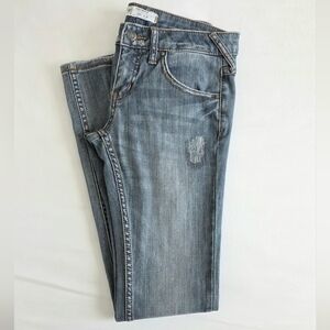Free People Distressed Low Rise Skinny Jeans Size 26
